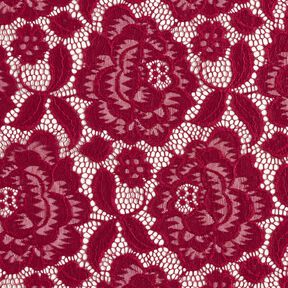Elastisch kant Bloemen en bladeren – donkerrood, 