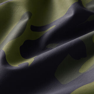 Imitatieleer stretch camouflage – kaki, 