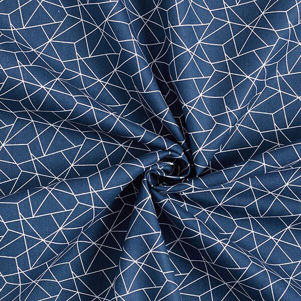 Katoenen stof Popeline Grafisch – marineblauw,  image number 3