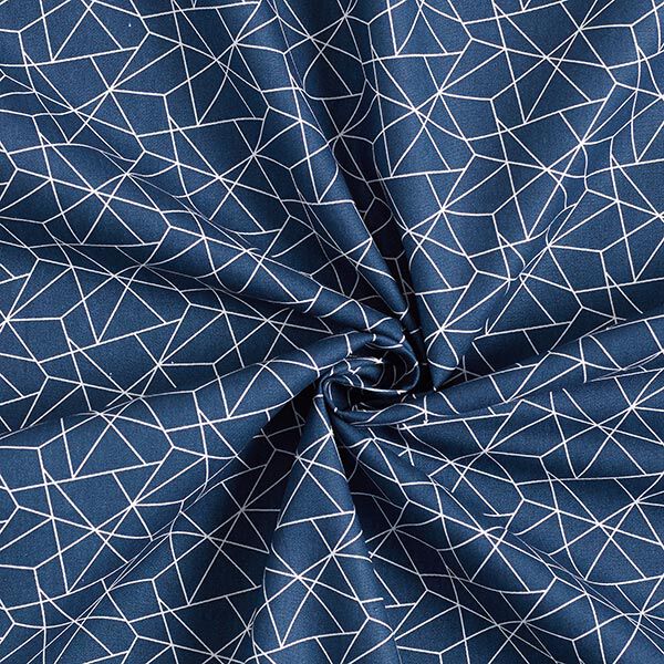 Katoenen stof Popeline Grafisch – marineblauw, image number 3