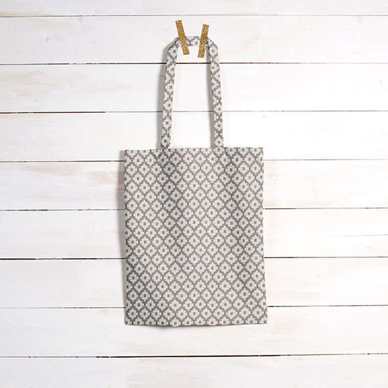 Outdoorstof jacquard Ruiten – grijs,  image number 7