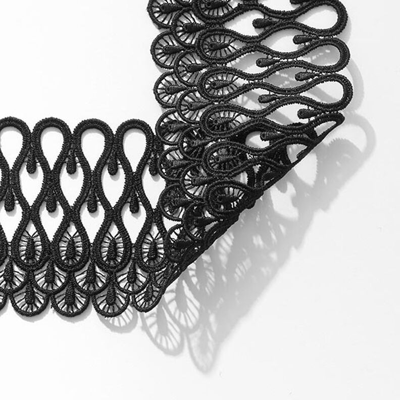 Kanten band [ 65 mm ] – zwart,  image number 1