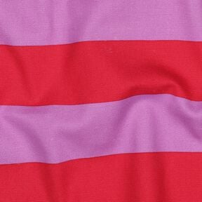 Decostof Canvas vrolijke strepen – pastelviolet/chili, 
