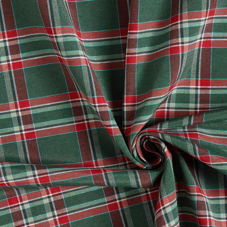 Decostof Jacquard klassieke ruit – dennengroen/karmijnrood,  image number 3