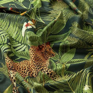 Decoratiefluweel Jungle luipaard – groen, 