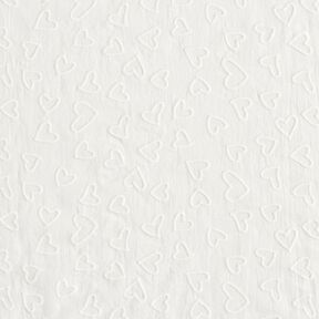 Batist Geborduurde hartjes | Poppy Fabrics – ivoor, 