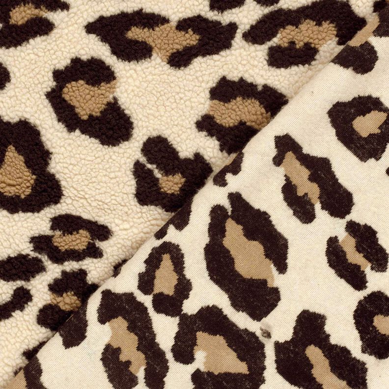 Sherpa teddybeer met luipaardprint – amandel/zwart,  image number 4