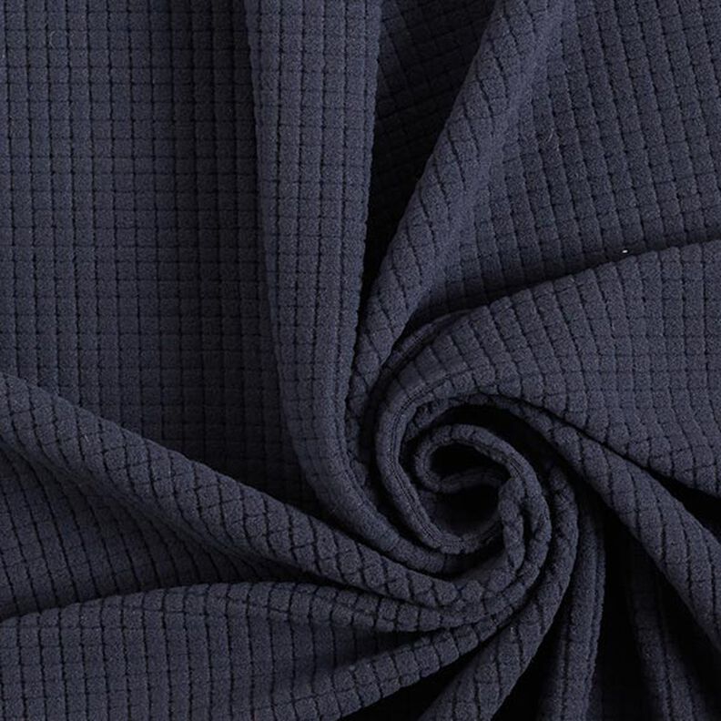 Structuur jersey vakjes – marineblauw,  image number 1