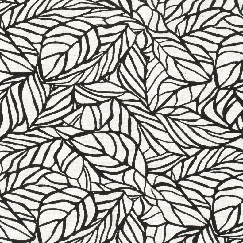 Viscose-linnen-mix Gebladerte – ecru/zwart,  image number 5