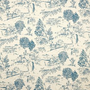 Decostof Panama rit – jeansblauw/natuur, 