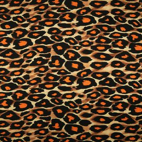 Viscosejersey grote luipaardvlekken – bruin/oranje, 