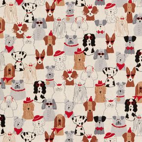 Decostof Half panama elegante honden – natuur/grijs, 