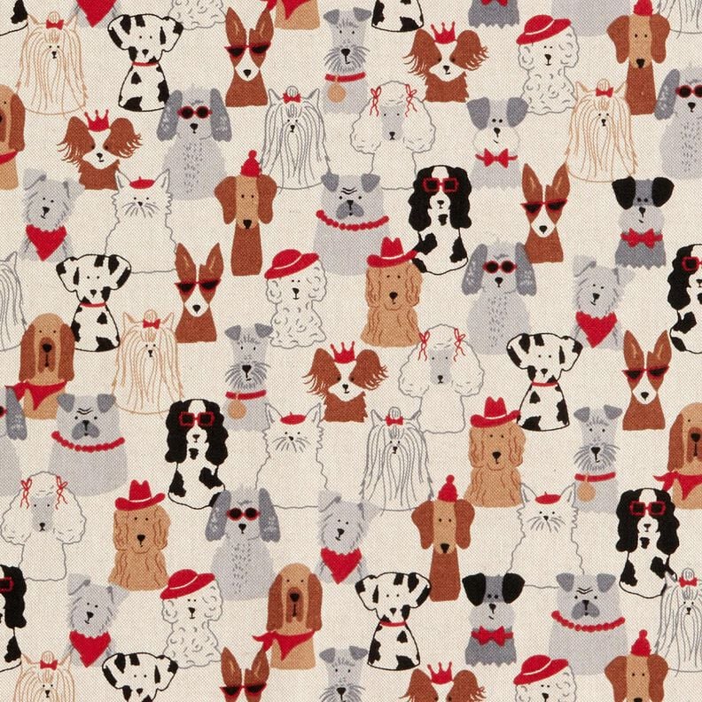 Decostof Half panama elegante honden – natuur/grijs, image number 1