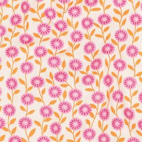 Katoenpopeline Zomerbloemen| Poppy Fabrics – roze/creme, 