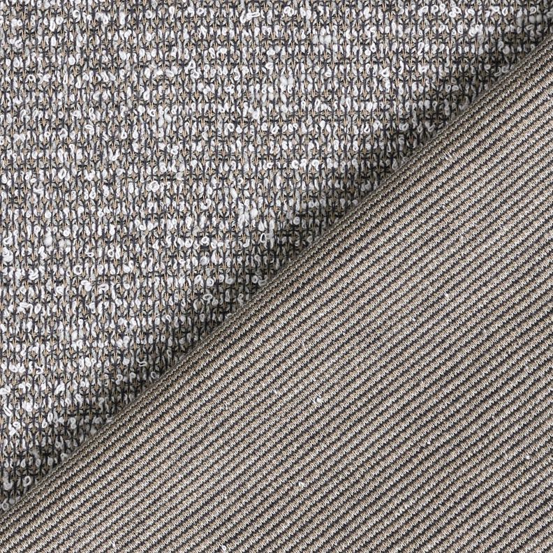 Gebreid bouclé melange – donkerbeige/nachtblauw,  image number 3