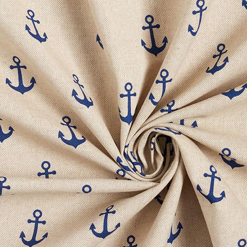 Decostof Half panama Anker – marineblauw/natuur, image number 3