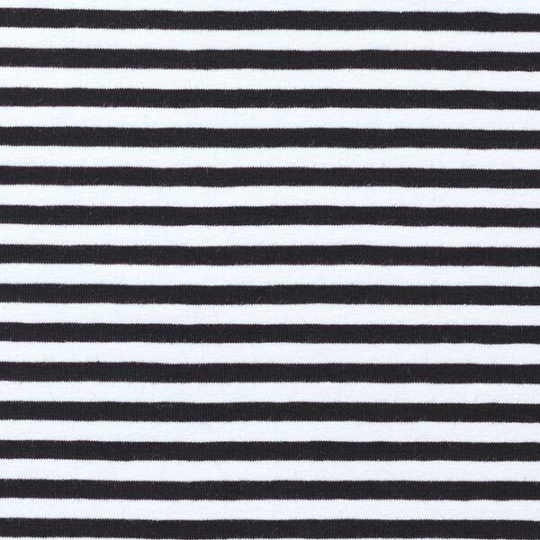 Katoenjersey smalle strepen – zwart/wit,  image number 1