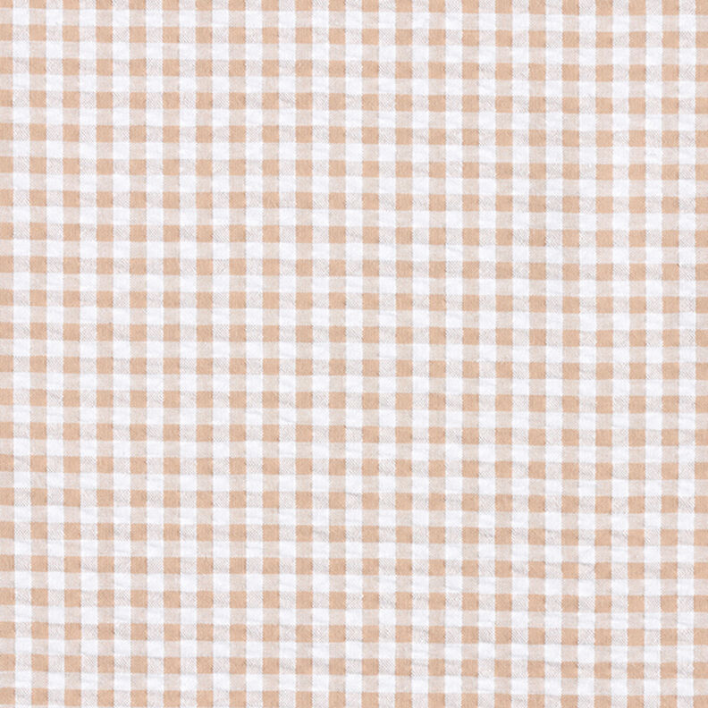 Seersucker Katoenmix Vichy-ruit – beige,  image number 1