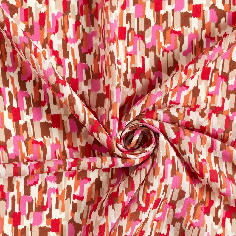 Crêpe penseelstreken – pink/donkerbeige,  image number 3