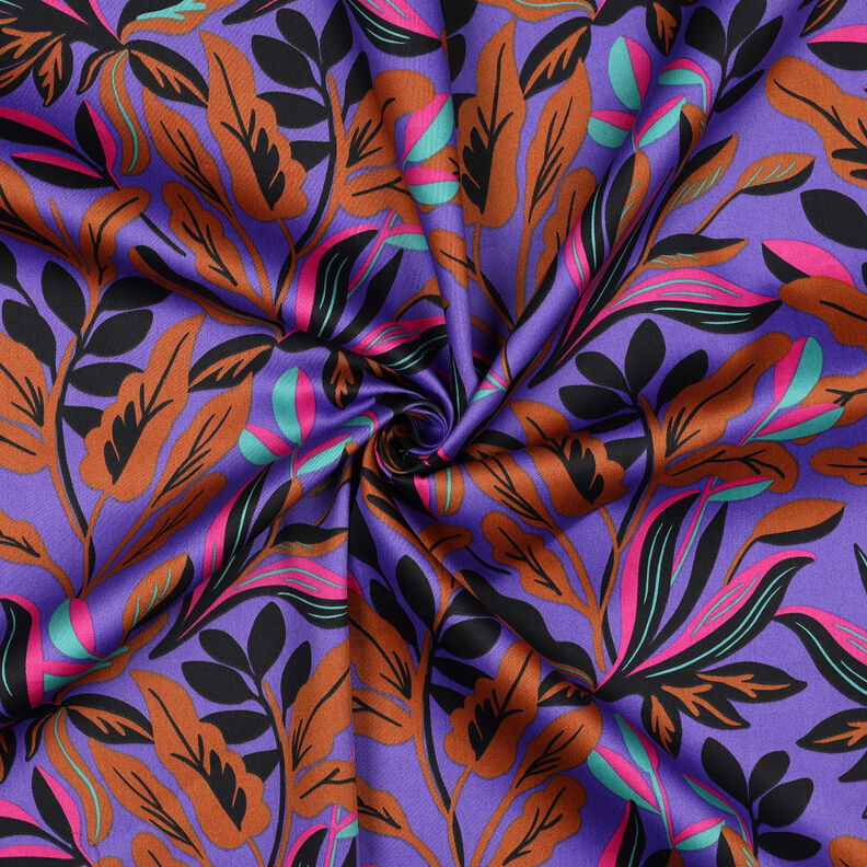 Katoensatijn Lush Leaves | Nerida Hansen – lila/brons,  image number 3