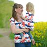 Katoenjersey Bloemen & anker strepen | Glitzerpüppi – wit/chili,  thumbnail number 7