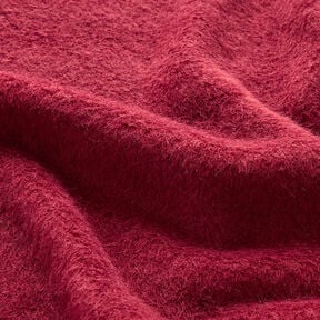 Pluizig gebreide mantelstof effen – donkerrood, 