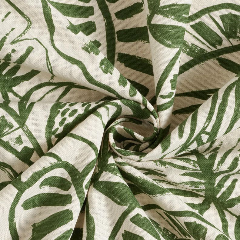 Decostof Half panama geschilderde Monstera – creme/pijn,  image number 3