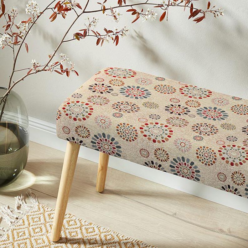 Decostof Gobelin Mandala‘s – lichtbeige/roze,  image number 6