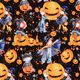 Katoenjersey Halloween Digitaal printen – zwart,  thumbnail number 1