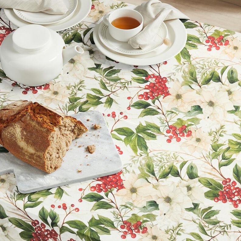 Decostof Jacquard Lurex Winterbes – natuur/goud,  image number 8