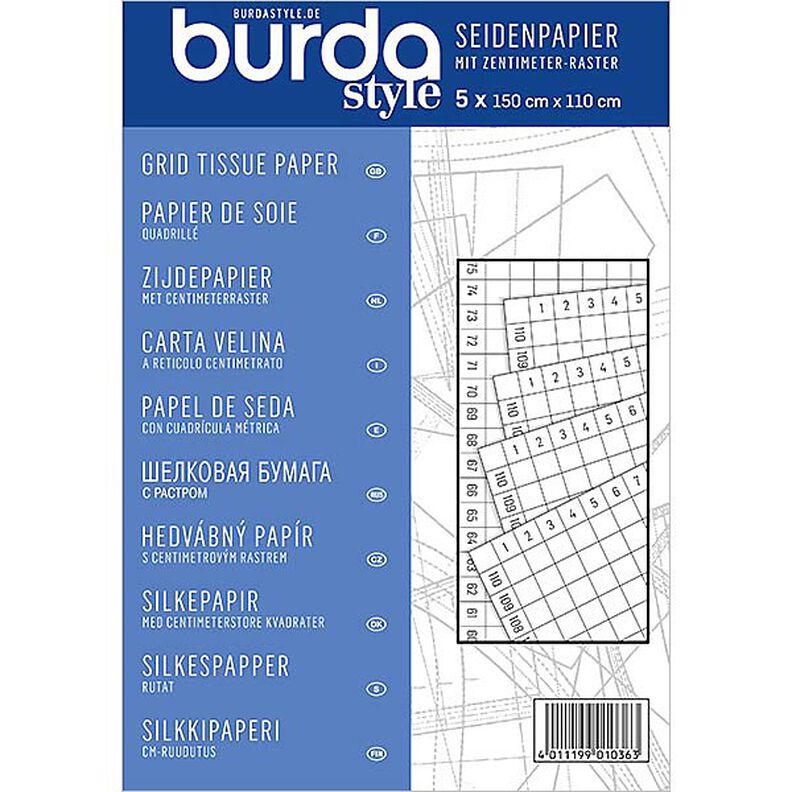 Burda Zijdepapier, centimeterraster,  image number 1