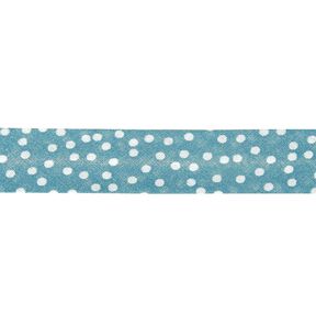 Biasband verspreide stippen [20 mm] – turkoois, 
