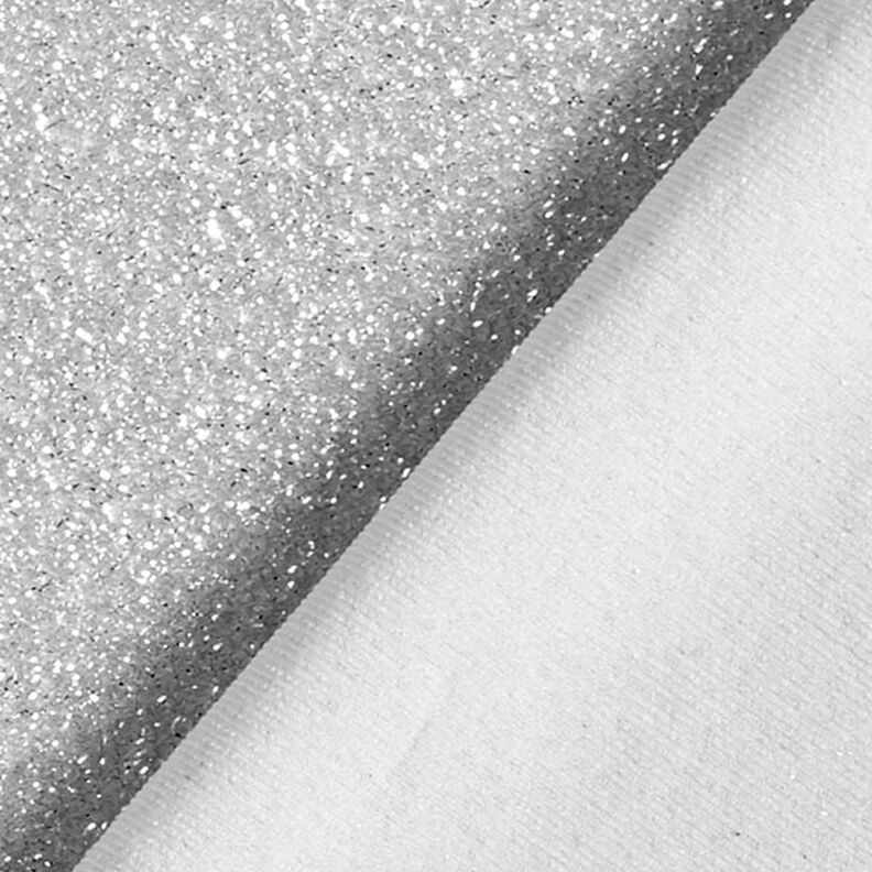 Jersey stof lamettaglitter glamour  – zilver metalen,  image number 3