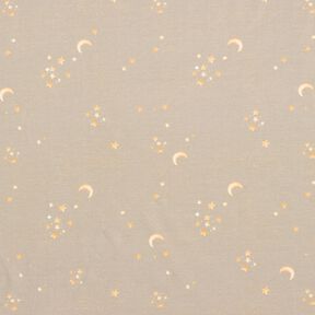 Katoenjersey Sterrenhemel Digitaal printen – licht taupe, 