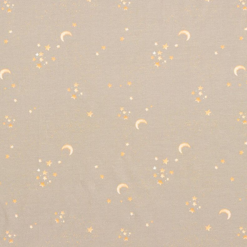 Katoenjersey Sterrenhemel Digitaal printen – licht taupe,  image number 1