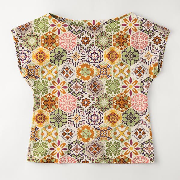 Viscosejersey boho tegels – natuur/groen, image number 6