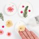 Geperste bloemen & Bladeren [19 delig] - creme/groen,  thumbnail number 6