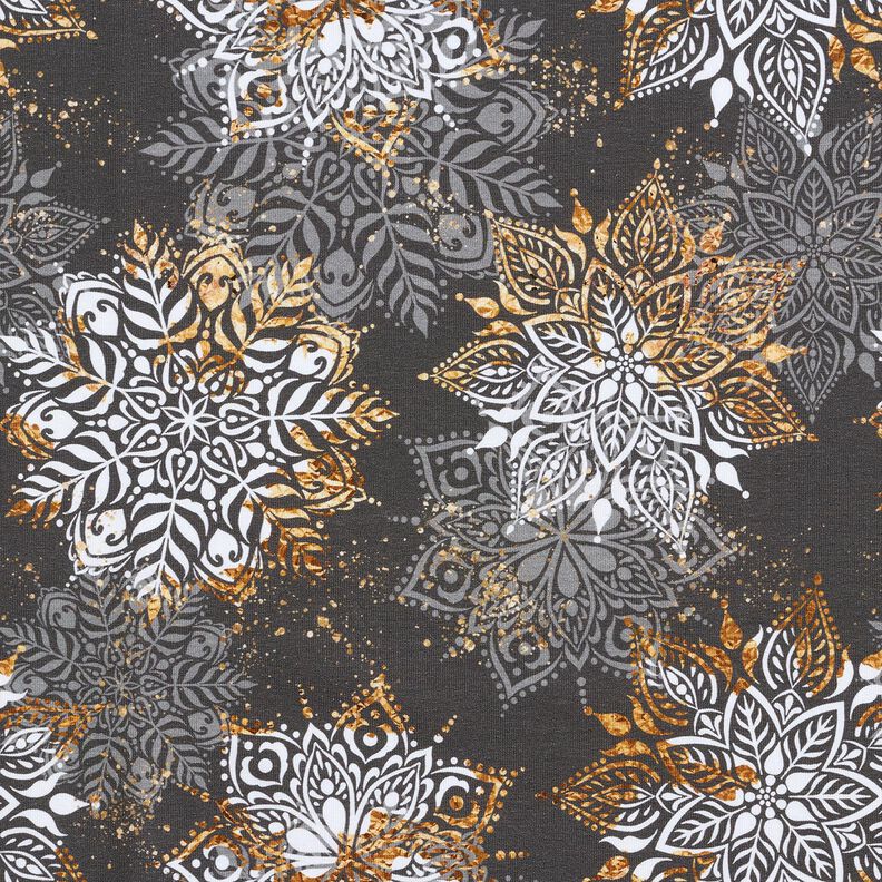 French Terry Mandala wintermagie | Glitzerpüppi  – oudzilver/oud goud,  image number 1