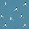 GOTS French Terry sommersweat Pinguïnfamilie Digitaal printen – jeansblauw,  thumbnail number 1