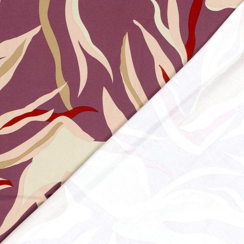 Viscosejersey abstracte golven – aubergine/licht oudroze, image number 4