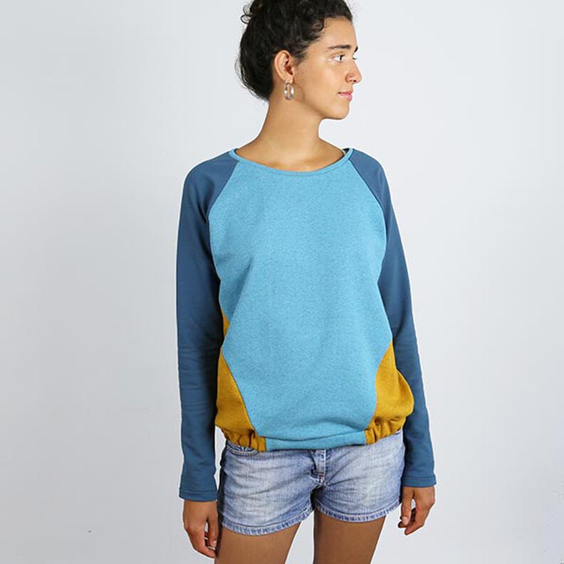 FRAU LILLE - raglansweater met diagonale deelnaden, Studio Schnittreif | XS - XXL,  image number 2