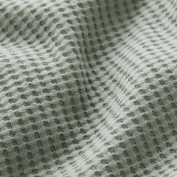 Katoenen wafel jersey effen – riet,  image number 2