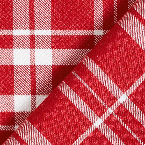 Overhemdenstof Viscose Glencheck – karmijnrood/wit, image number 4