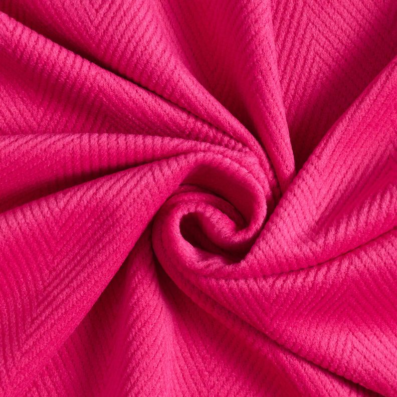 Mantelstof brede visgraat – intens roze,  image number 1