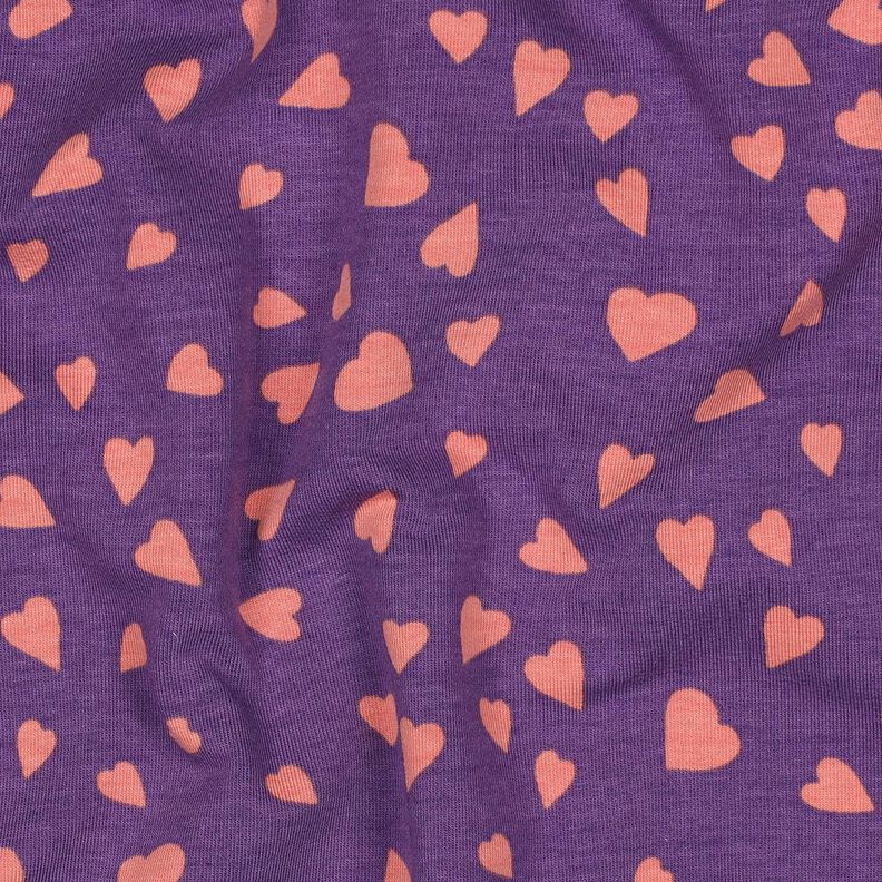 Sommersweat Harten | Poppy Fabrics – lila/oudroze,  image number 2