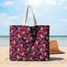 Decostof Canvas Bloemenwaaier – zwart/pink,  thumbnail number 7