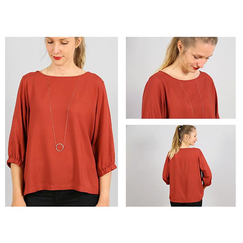 FRAU HOLLY - wijde blouse met geplooide mouwzoom, Studio Schnittreif  | XS -  XXL,  image number 2