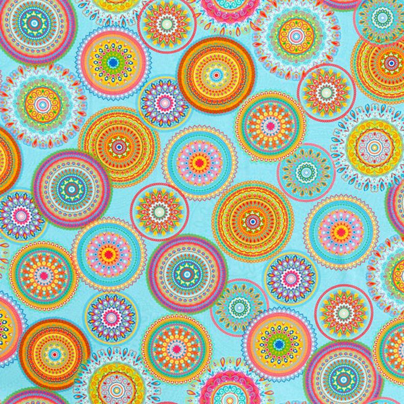 Outdoorstof Canvas Mandalas – turkoois,  image number 1
