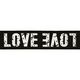 Elastische band LOVE [ Breedte: 40 mm ] – zwart/zilver,  thumbnail number 1