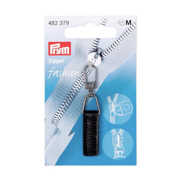 Fashion zipper imitatieleer [ 55 x 9 x 3 mm ] | Prym – zwart,  image number 2
